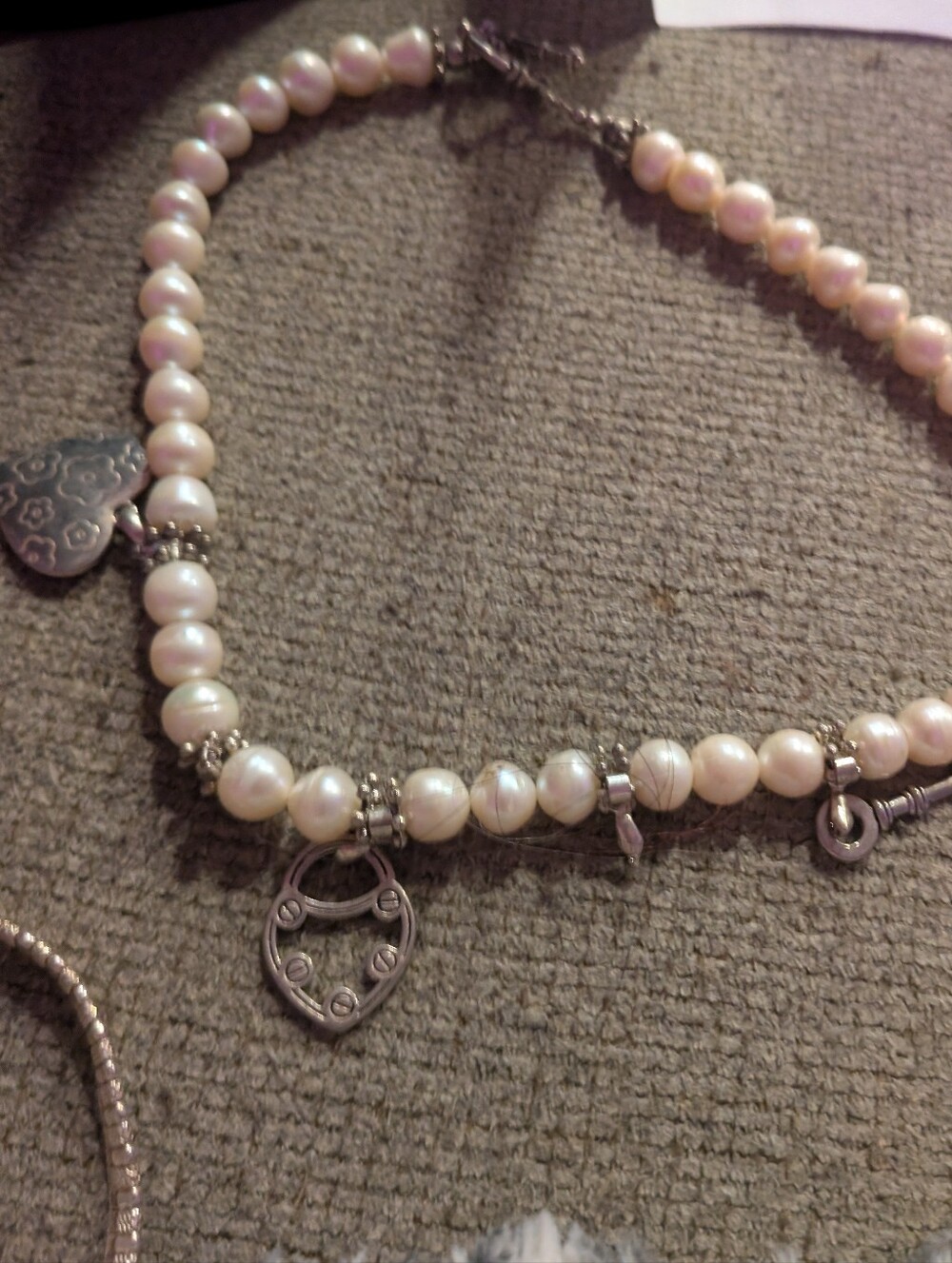 Sterling Silver Natural Pearl Necklace